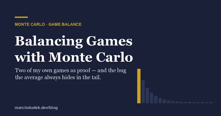 Balancing Games with Monte Carlo (Two of My Own Games as Proof)