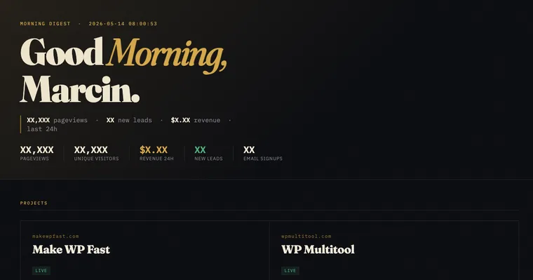 Build Your Own Morning Dashboard - A One-Page Recipe