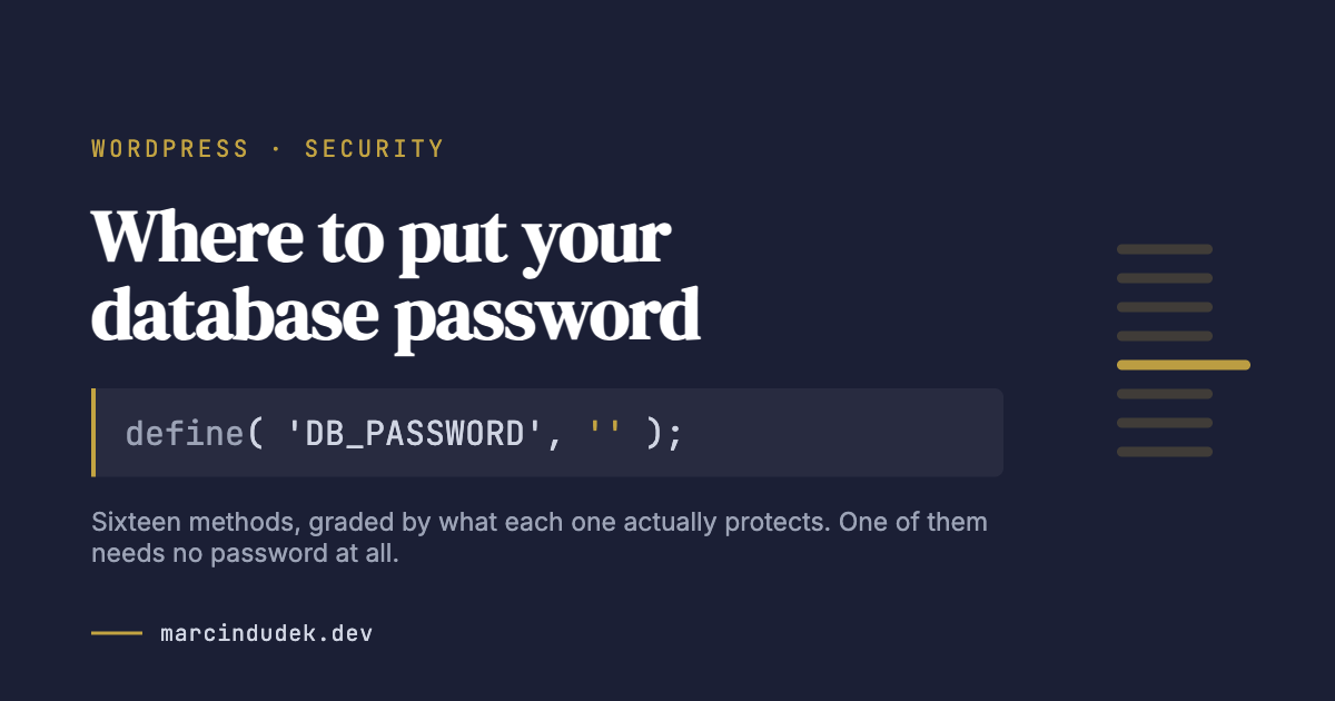 Card reading Where to put your database password, over the line define DB_PASSWORD set to an empty string