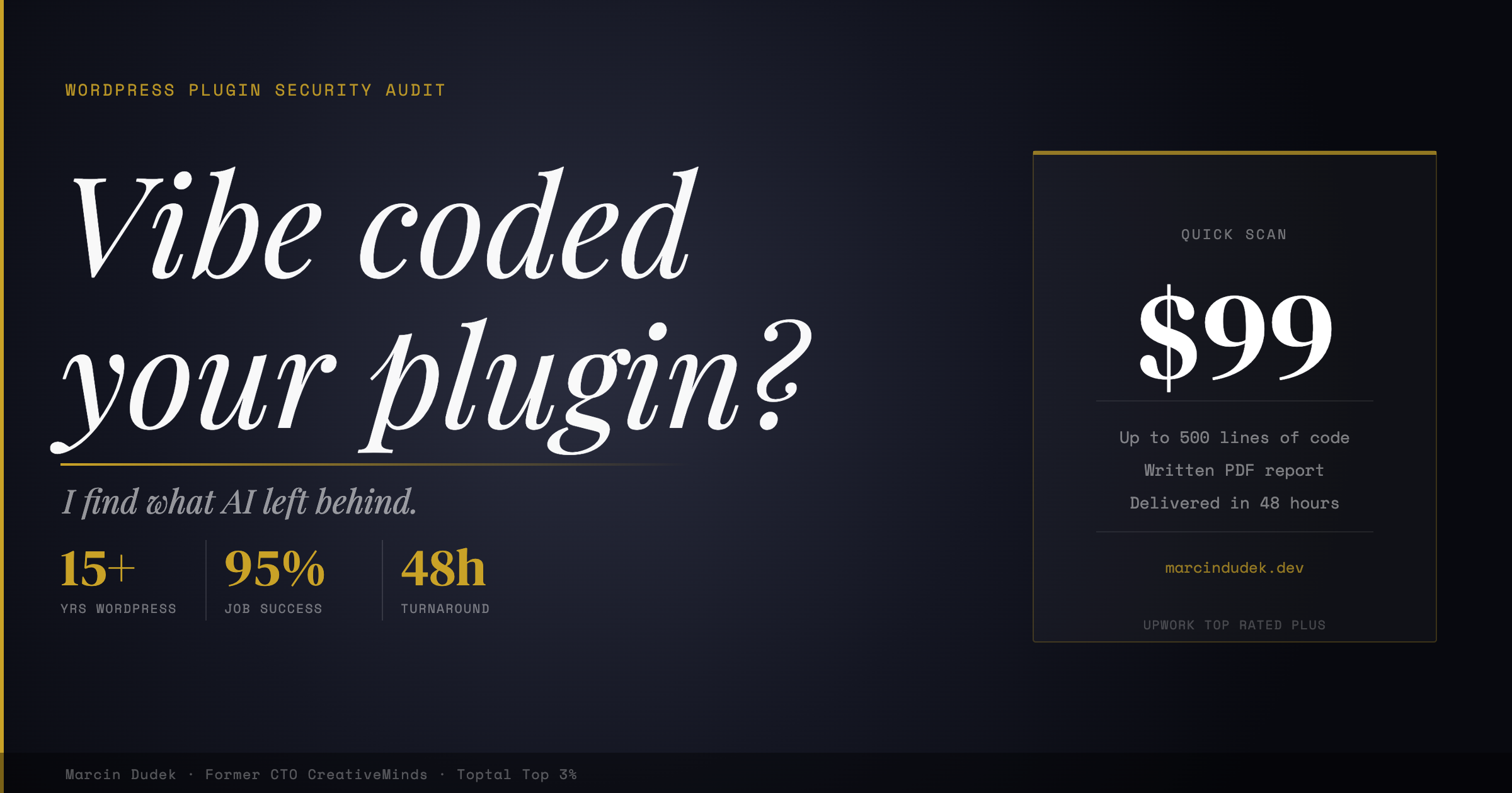 WordPress Plugin Security Audit by Marcin Dudek
